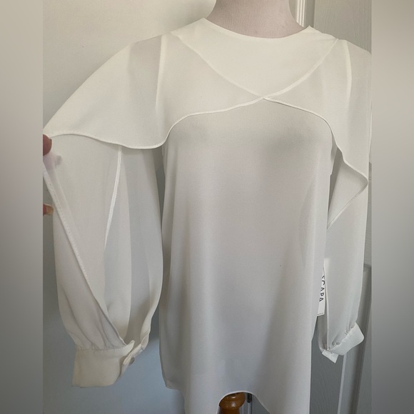 Scapa Lauren Perre Ivory Split Sleeve Blouse - Picture 3 of 12